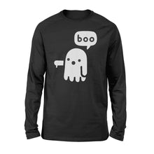 Load image into Gallery viewer, Halloween Boo Ghost T-Shirt Disapproving Ghost - Standard Long Sleeve