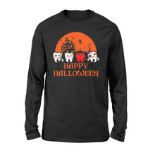 Load image into Gallery viewer, Halloween T shirt Happy Halloween Scary Dental T-Shirt - Standard Long Sleeve
