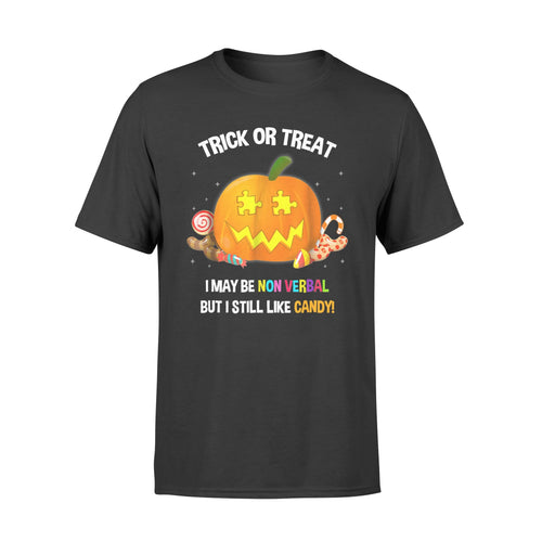 Halloween Non Verbal Autism Trick Or Treat T-Shirt - Standard T-shirt